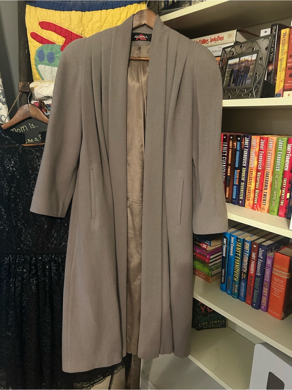 Alorna Taupe Long Open-Front Trench Coat